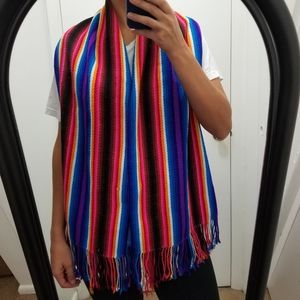 Vintage: Rainbow Scarf w Fringe
